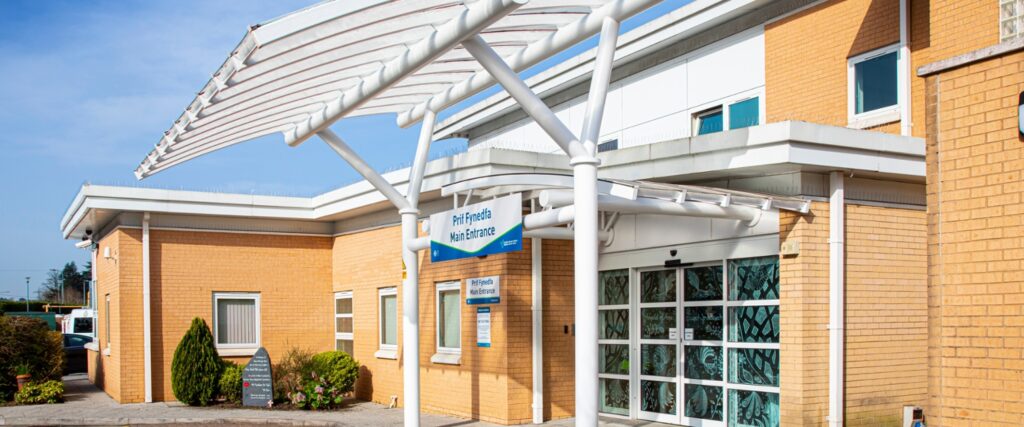 VCS Entrance Background image of the Velindre Cancer Service entrance